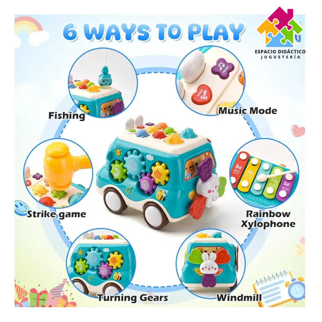 CARRO DE ACTIVIDADES / 6 EN 1 ACTIVITY LEARNING CAR - Imagen 3