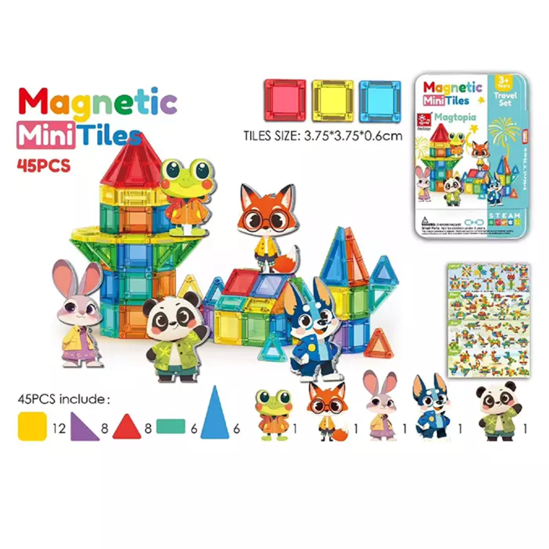 MAGNETIC MINITILES 45 PCS -TRAVEL SET - Imagen 3