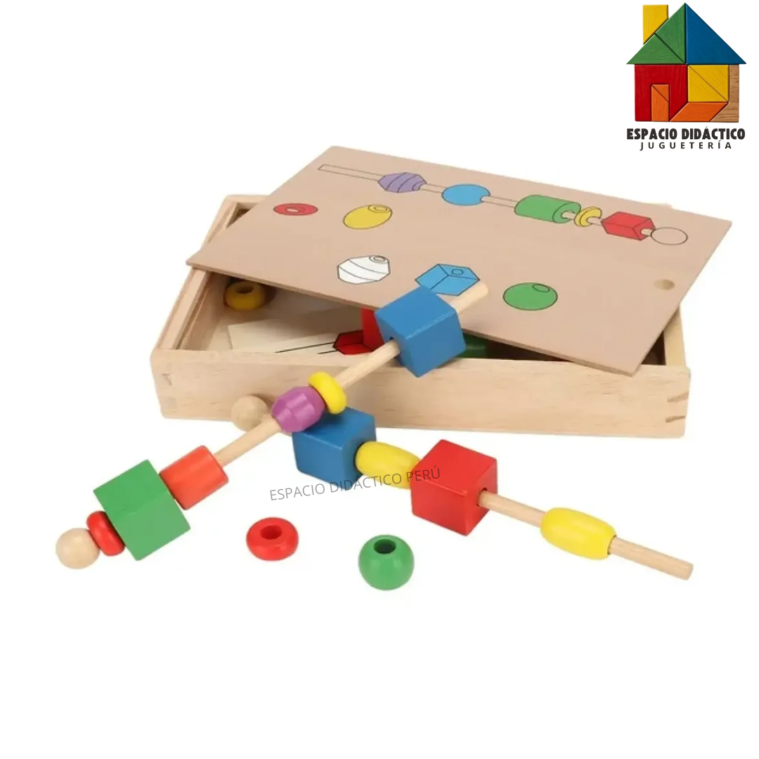 BROCHETAS DE MADERA EN CAJA / BEADED GAME BOX - Imagen 2
