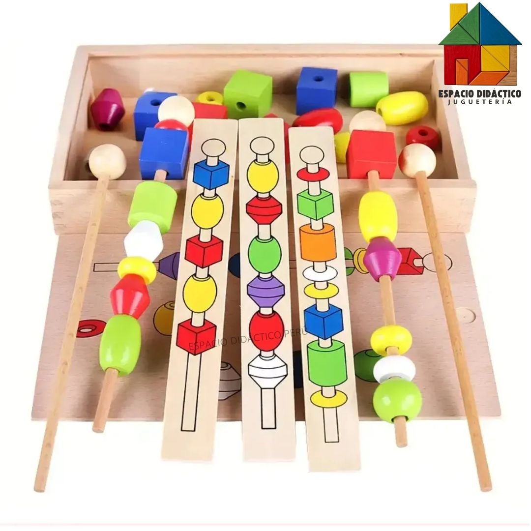 BROCHETAS DE MADERA EN CAJA / BEADED GAME BOX - Imagen 3